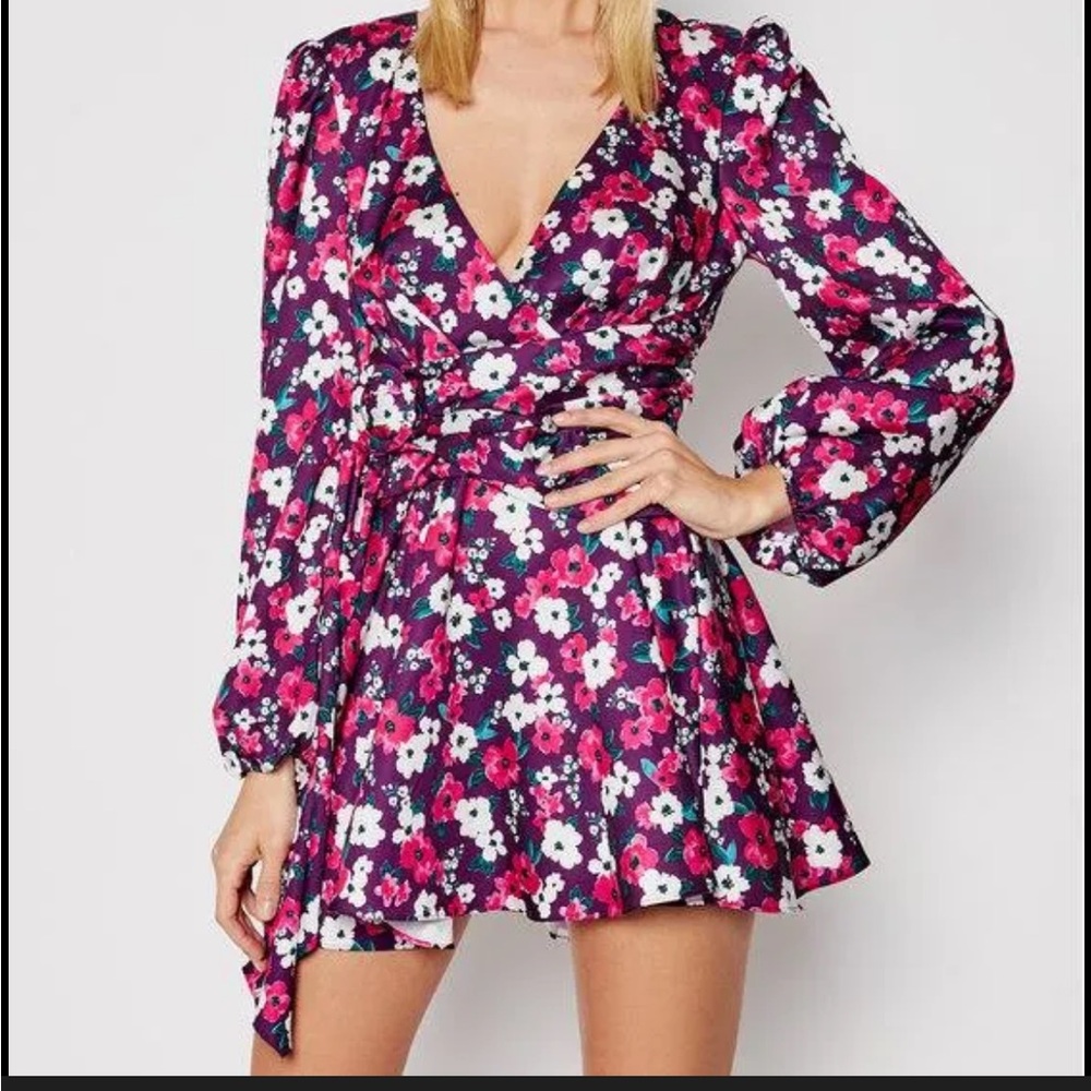 For Love And Lemons Hallie Floral Long Sleeve Dress